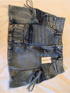 Denim Cargo Mini Skirt NWT Size M Y2K